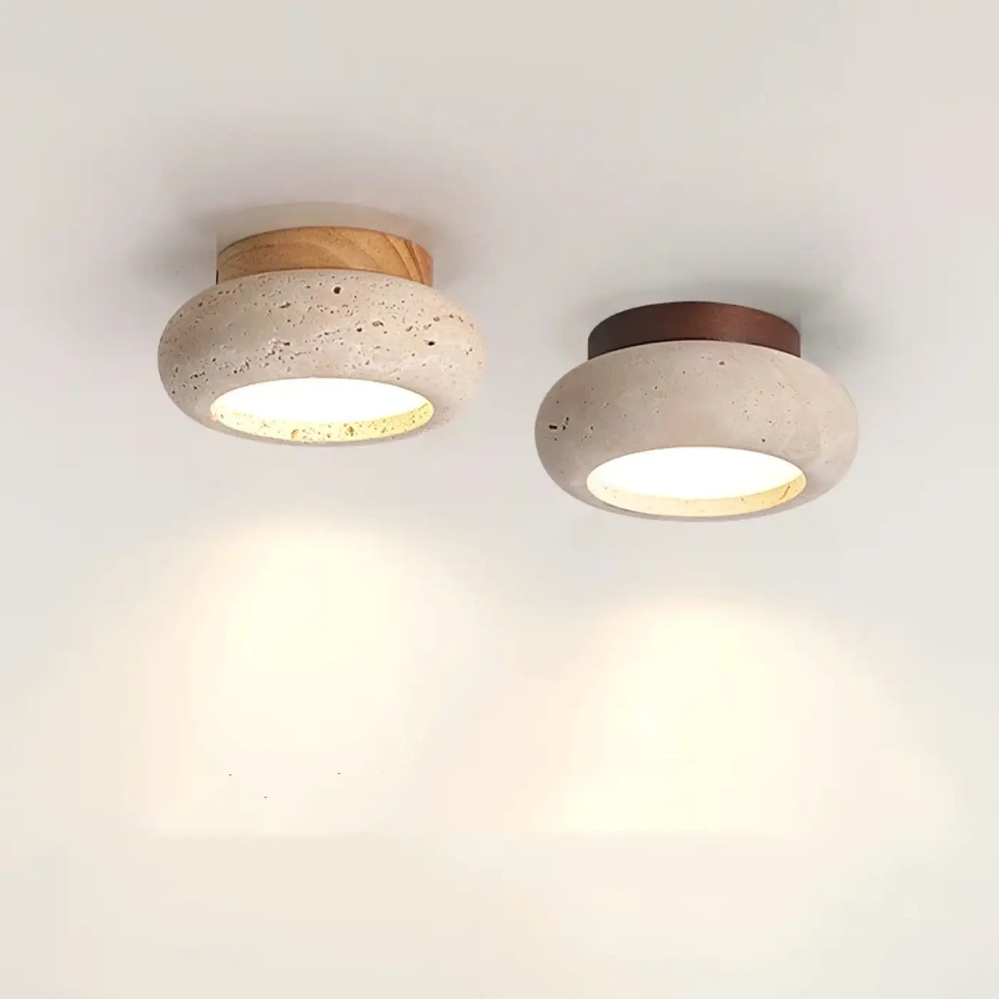 LED stone and wood modern ceiling light | MIHO