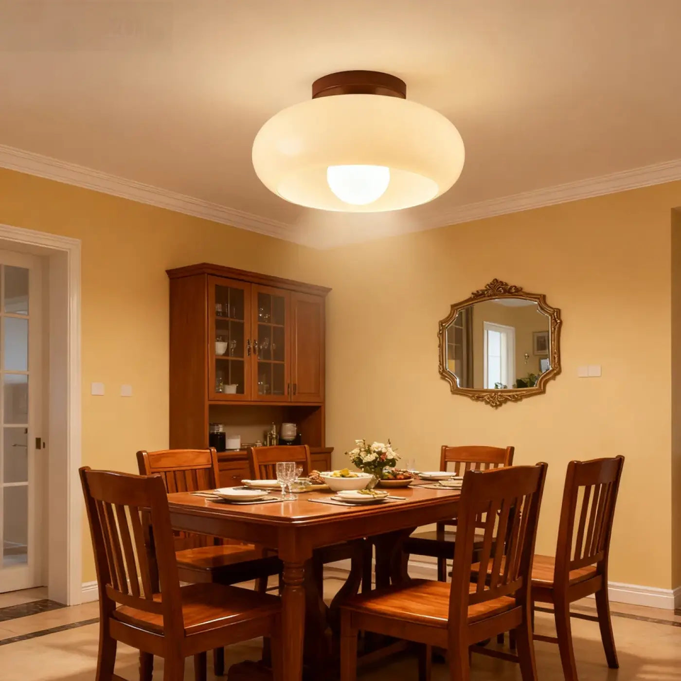 LED wood and white Scandinavian ceiling light | NITAPO