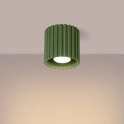 Minimalist olive green aluminium LED ceiling light | DUTIBO