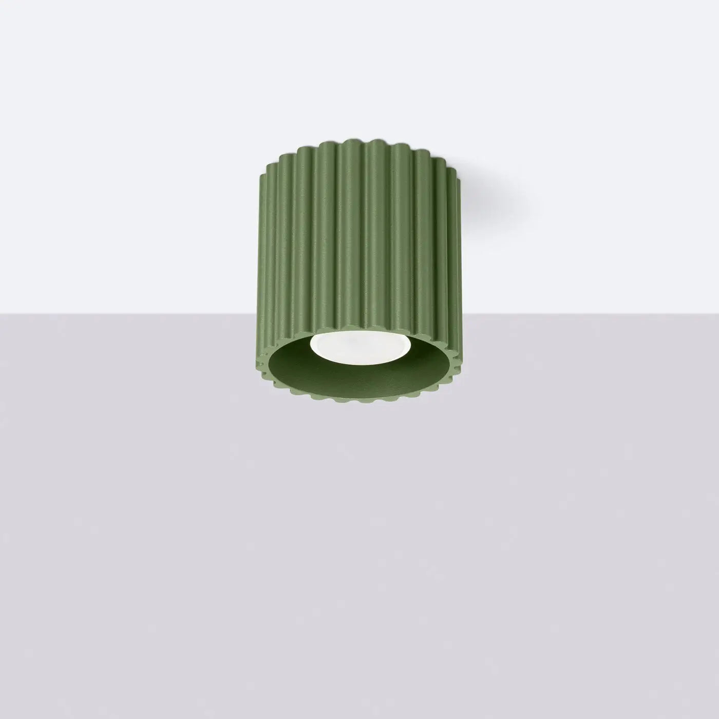 Minimalist olive green aluminium LED ceiling light | DUTIBO