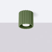 Minimalist olive green aluminium LED ceiling light | DUTIBO