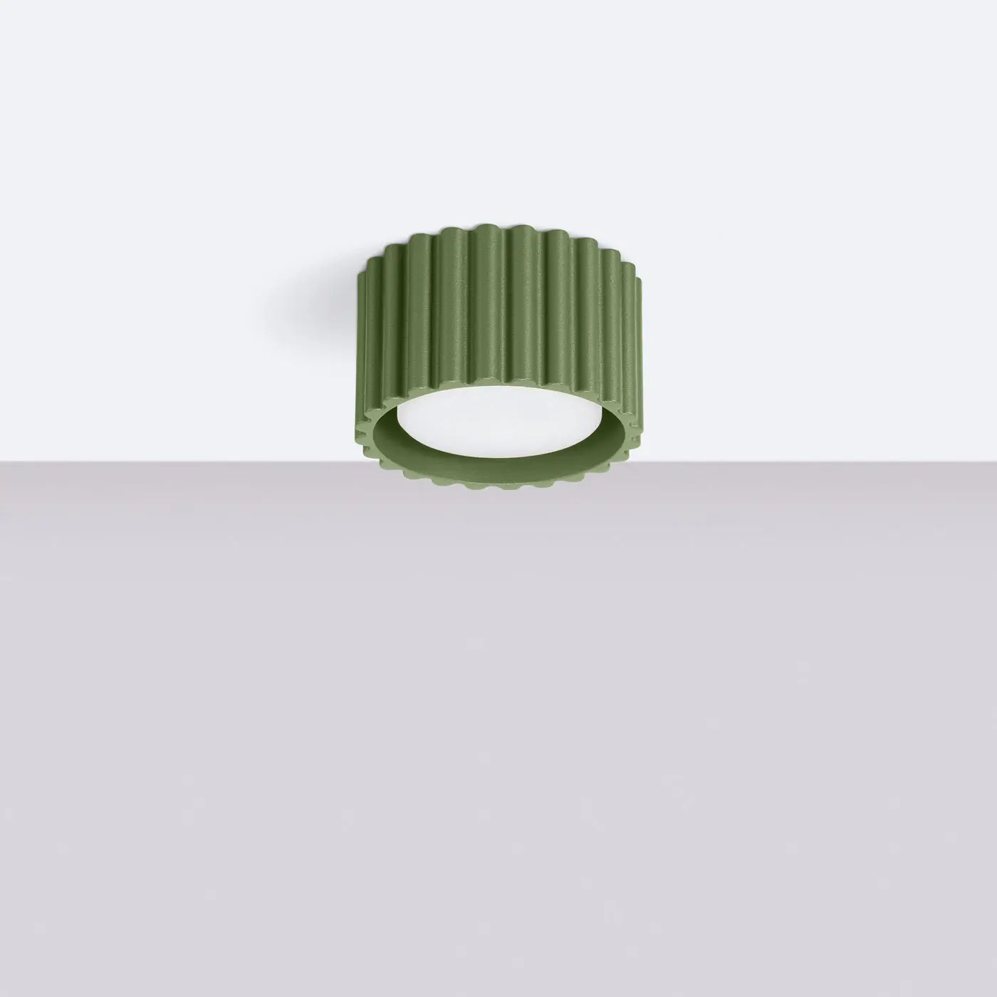 Minimalist olive green aluminium LED ceiling light | DUTIBO