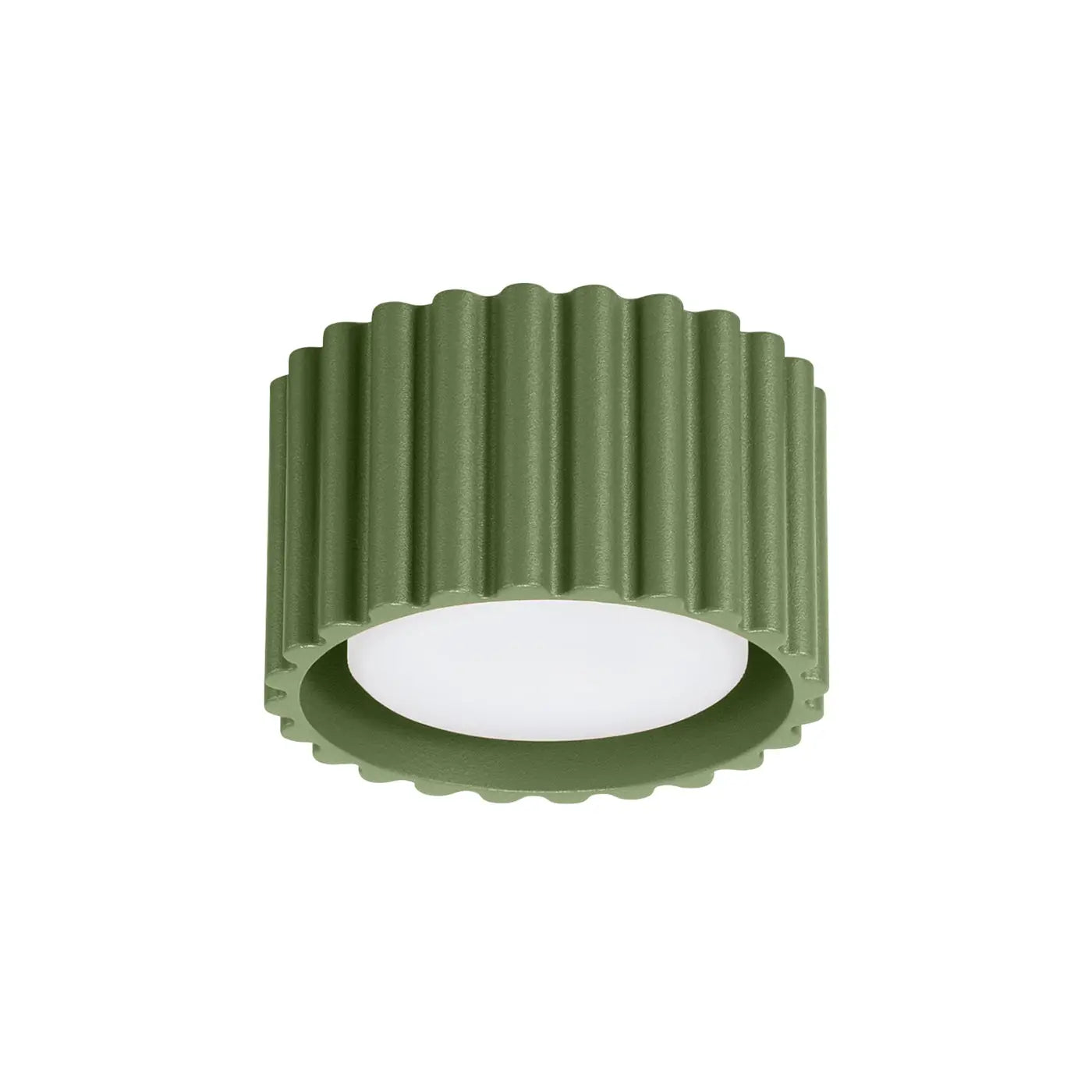Minimalist olive green aluminium LED ceiling light | DUTIBO