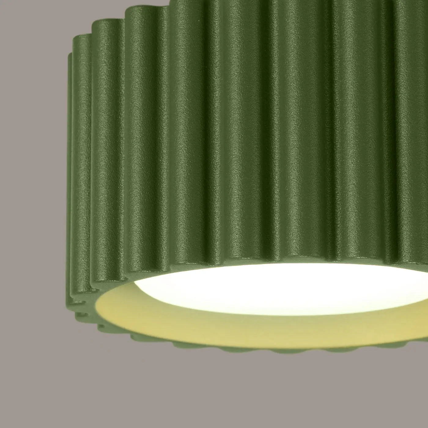 Minimalist olive green aluminium LED ceiling light | DUTIBO