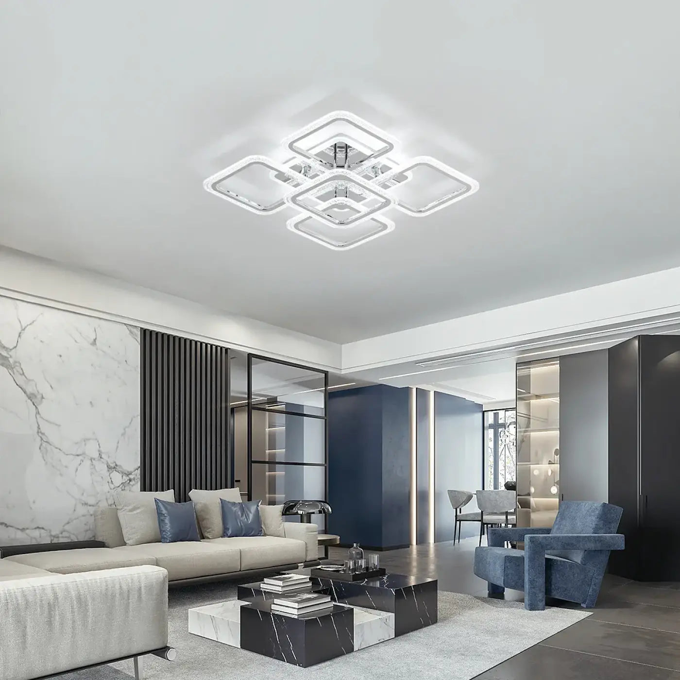 Modern statement white acrylic LED ceiling light | RAPA