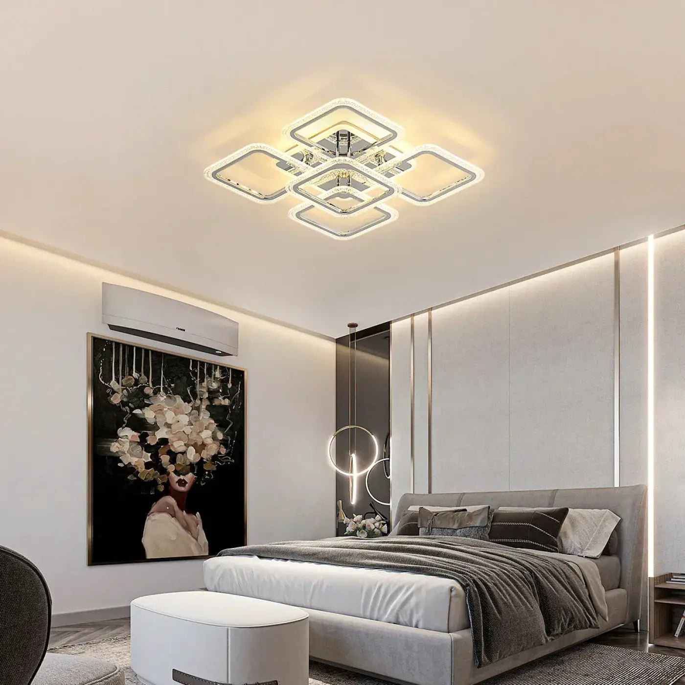 Modern statement white acrylic LED ceiling light | RAPA