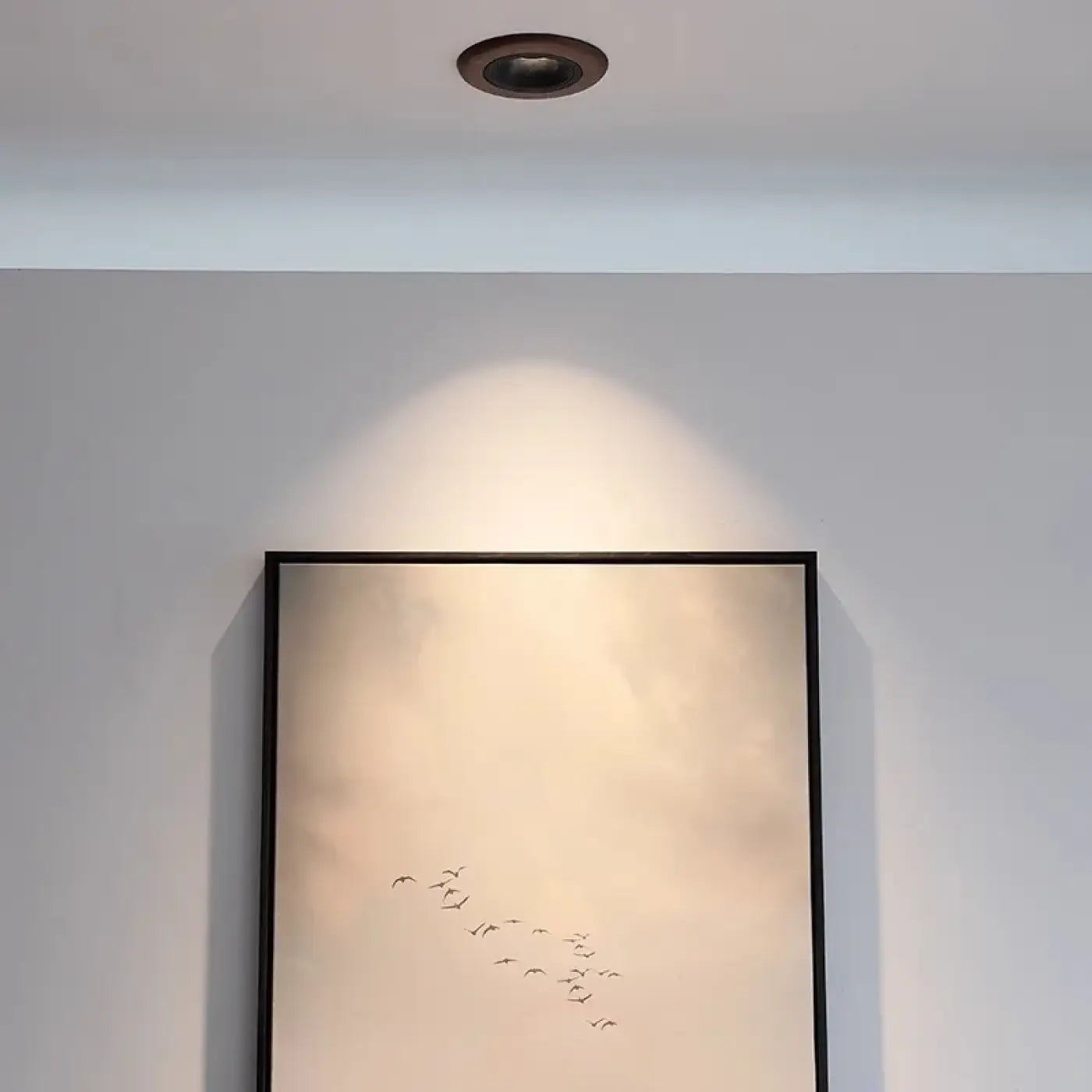 LED ceiling light in wood and black aluminium | KAKAL