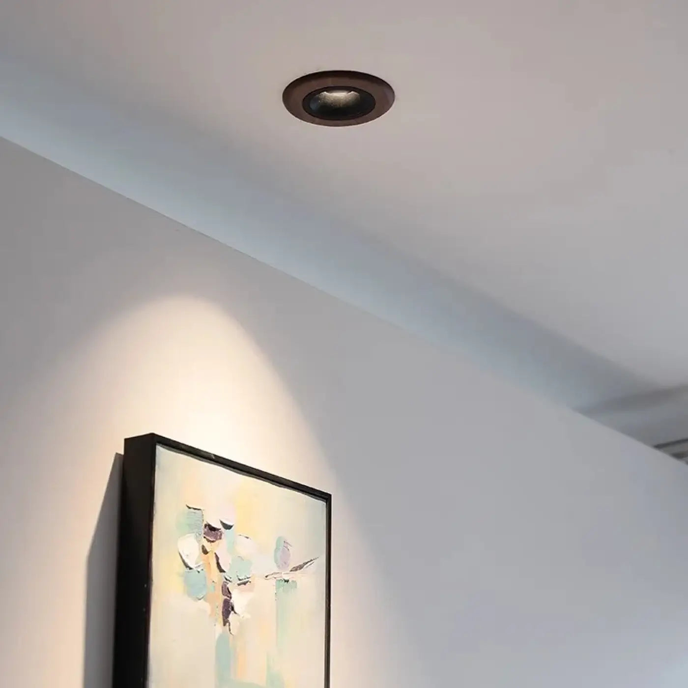 LED ceiling light in wood and black aluminium | KAKAL