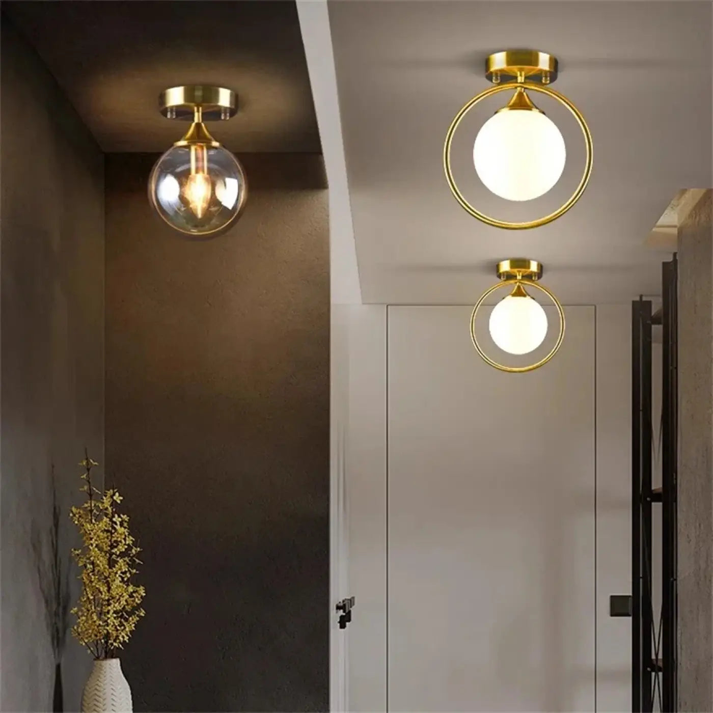 Gold ring glass ball chic ceiling light | GIZOR