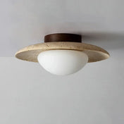Stone wood gold ring diffuser ceiling light | TUMUVE