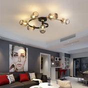 Clear glass 4-ball art deco ceiling light | BIGE