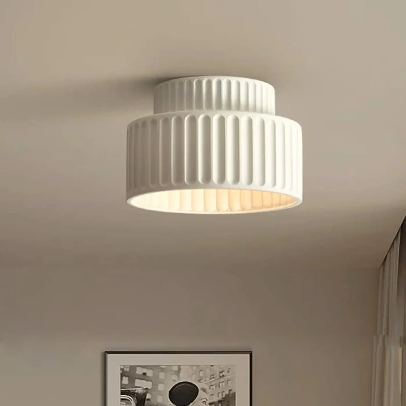 Scandinavian beige white green resin ceiling light | KEPAL