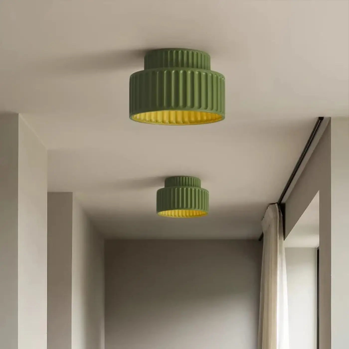 Scandinavian beige white green resin ceiling light | KEPAL