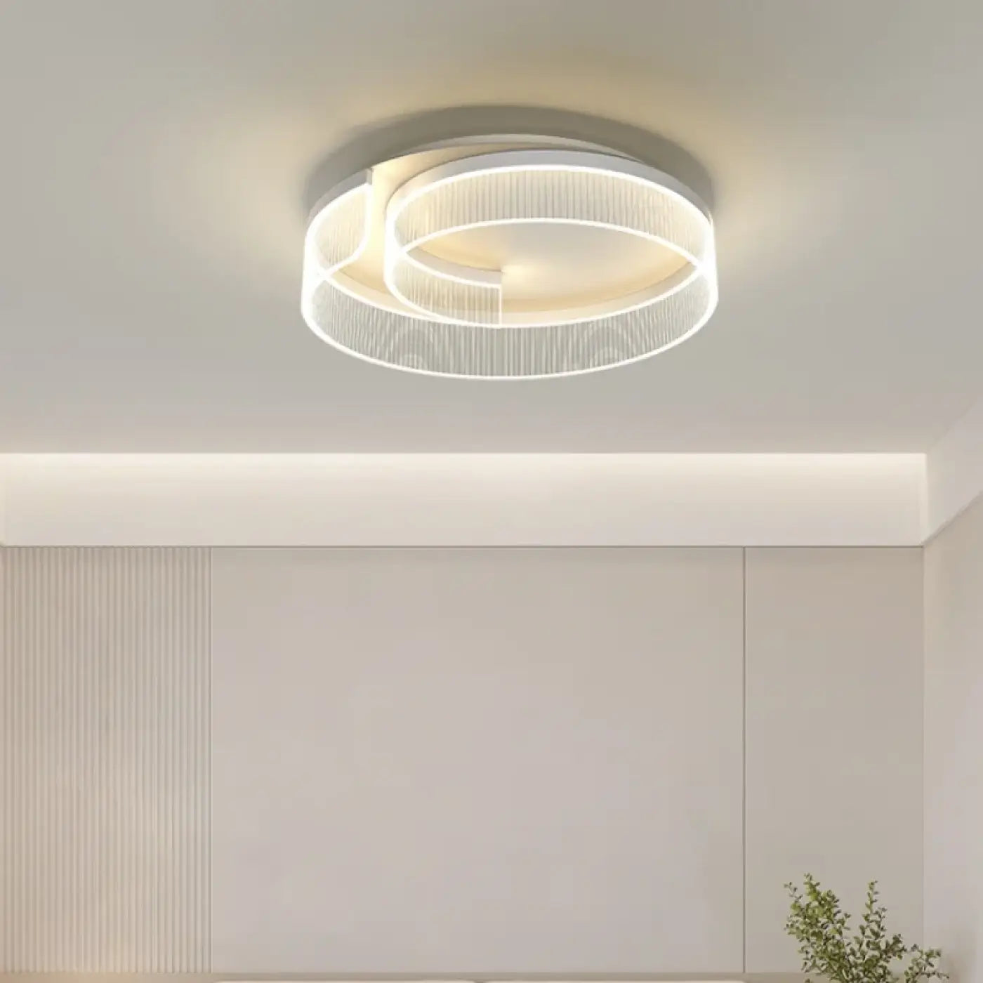 Circular black and white LED ceiling light modern | TULOZE