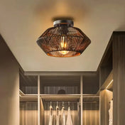 Statement wood and metal art deco ceiling light | ZUKUTUN