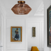 Statement wood and metal art deco ceiling light | ZUKUTUN