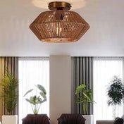 Statement wood and metal art deco ceiling light | ZUKUTUN
