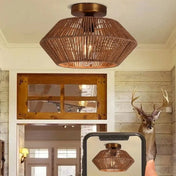 Statement wood and metal art deco ceiling light | ZUKUTUN