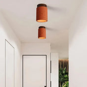Brown wood and marble art deco ceiling light | NAFIL