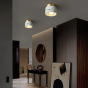 Marble and gold cylinder ceiling light | PIROHU