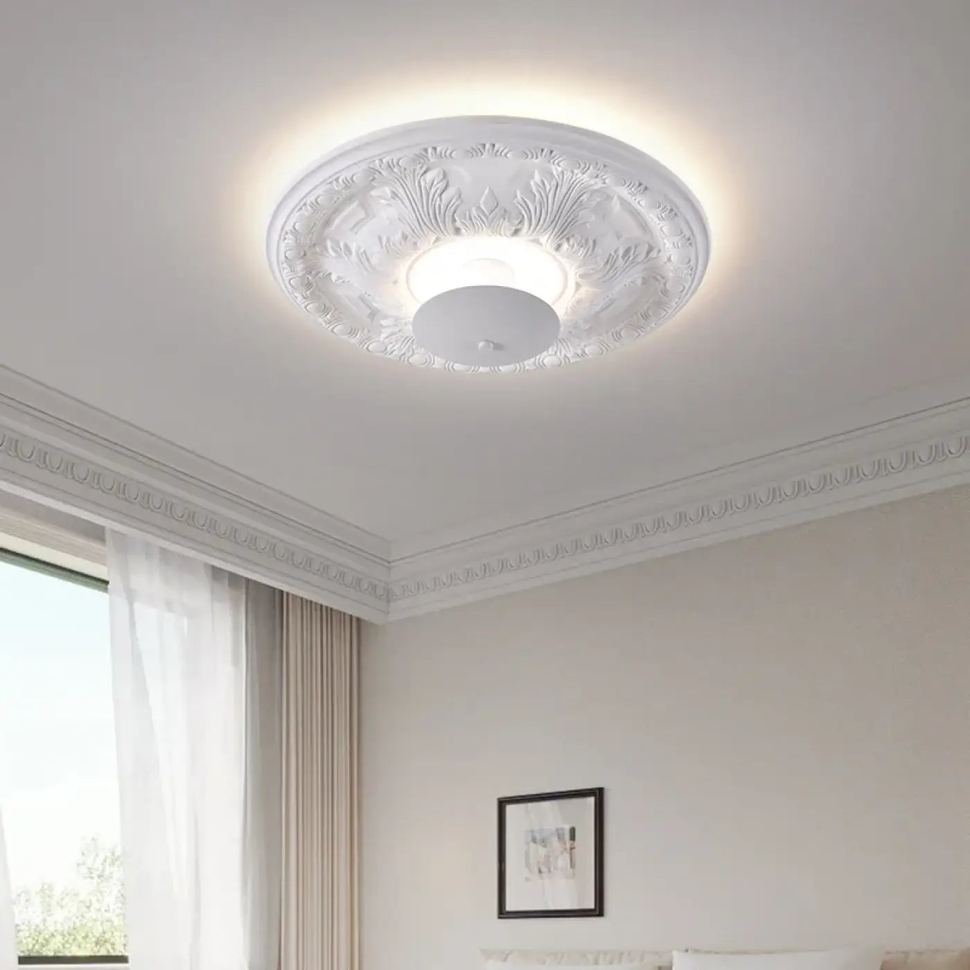 Modern round white LED ceiling light | VUGO