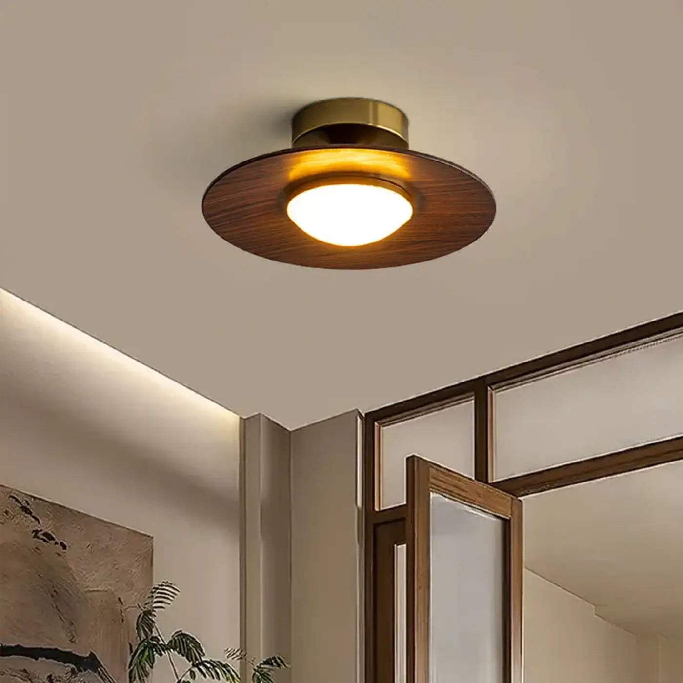 Brown metal and acrylic design ceiling light | HOBIMO