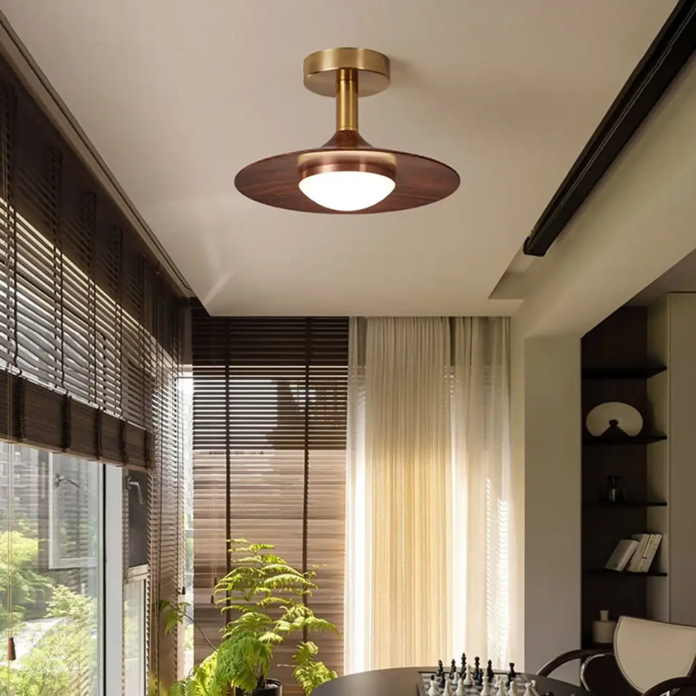 Brown metal and acrylic design ceiling light | HOBIMO
