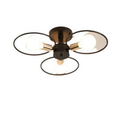 Black metal rings industrial ceiling light | DIGO