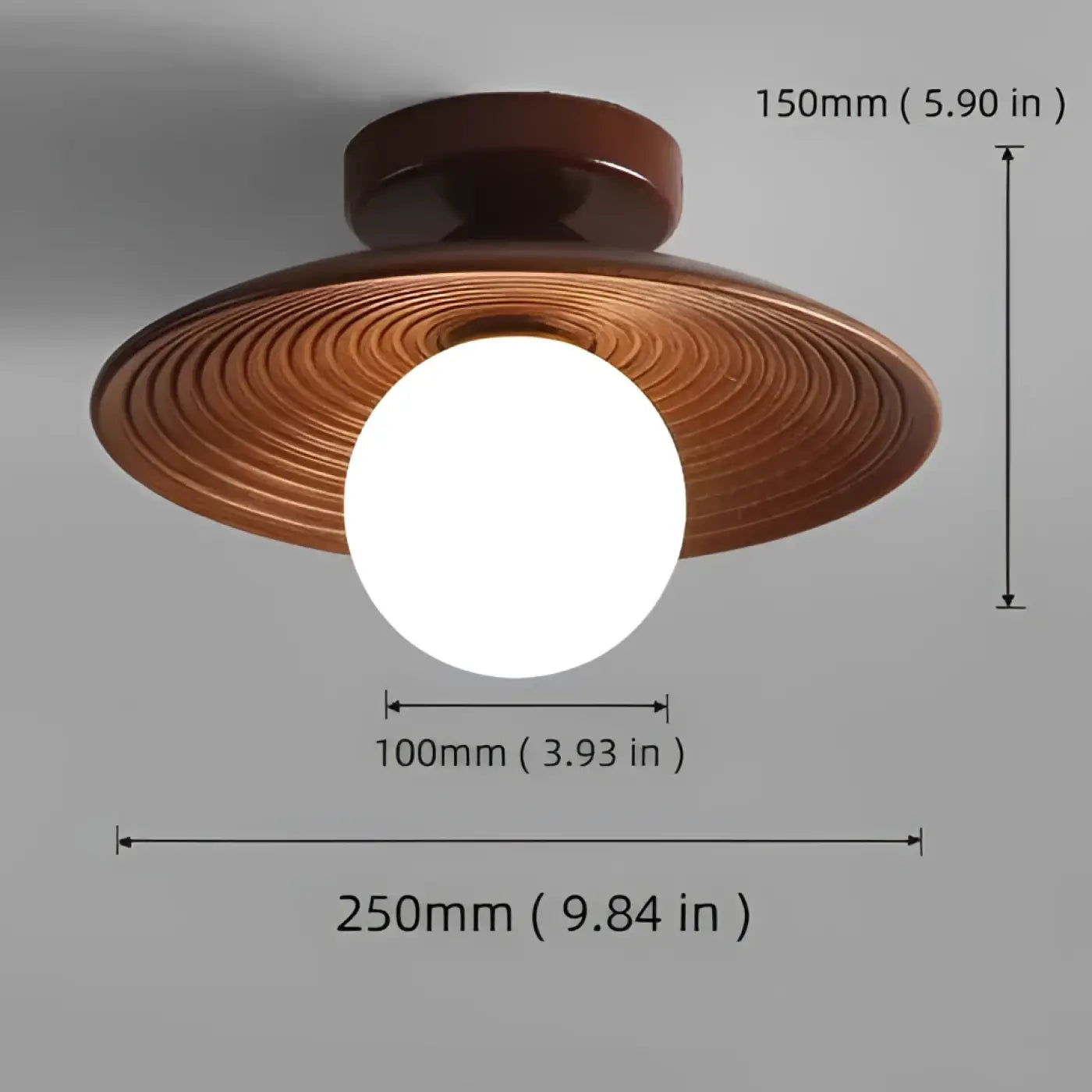 Modern wood and glass LED ceiling light | SEREL