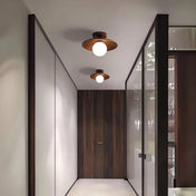 Modern wood and glass LED ceiling light | SEREL