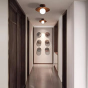 Modern wood and glass LED ceiling light | SEREL