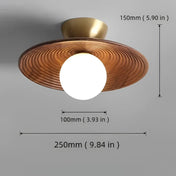 Modern wood and glass LED ceiling light | SEREL