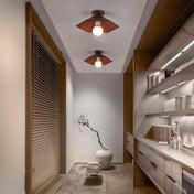 Modern wood and glass LED ceiling light | SEREL