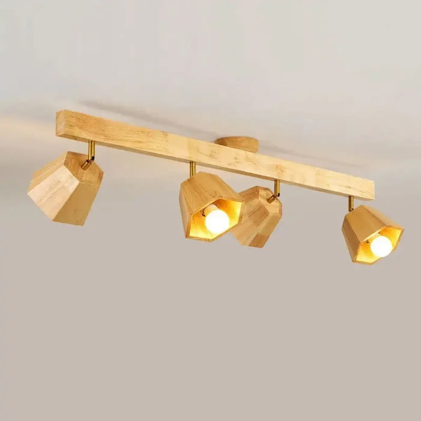 Wood LED 4-spot modern ceiling light | ZIZORU