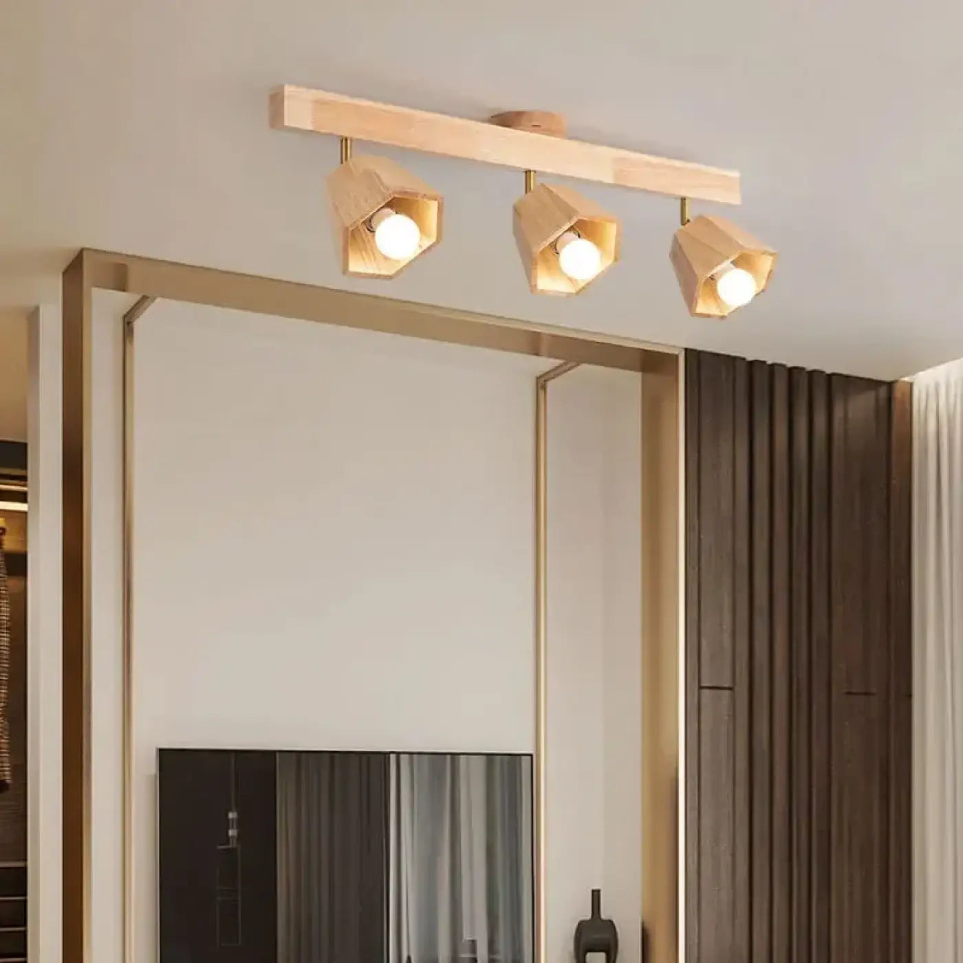 Wood LED 4-spot modern ceiling light | ZIZORU