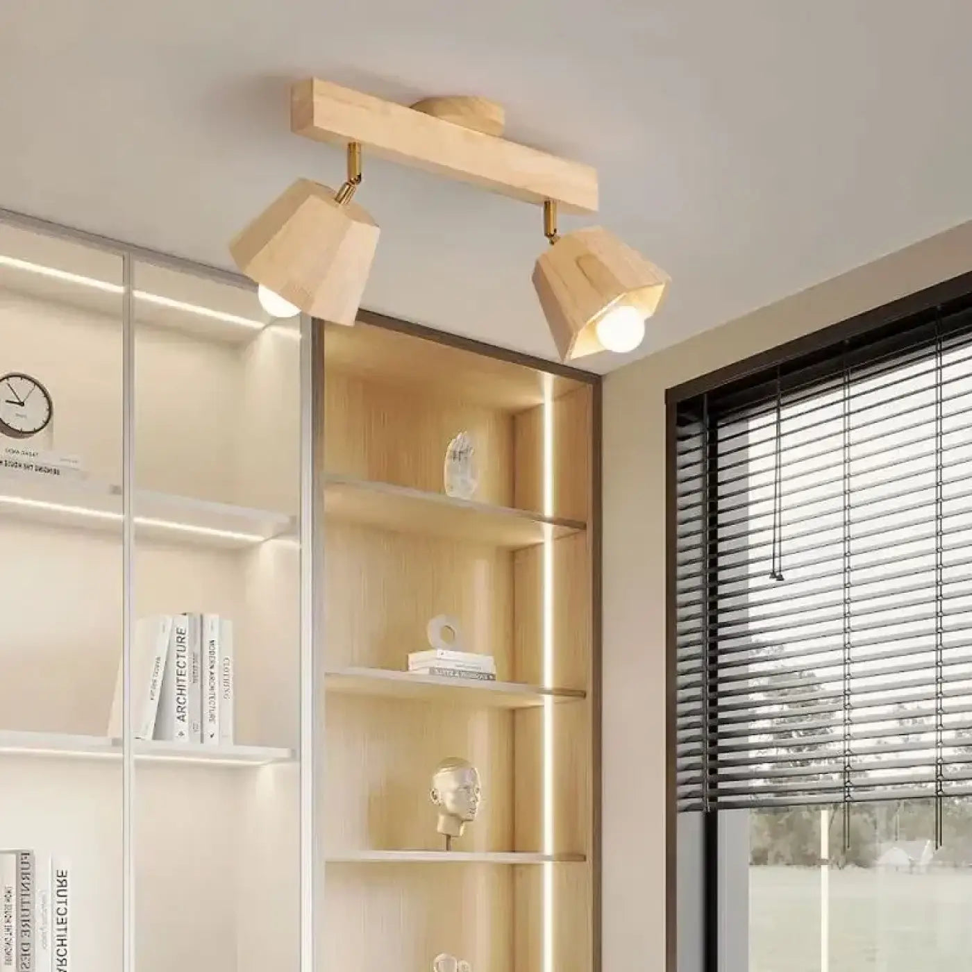 Wood LED 4-spot modern ceiling light | ZIZORU