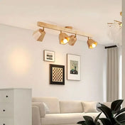 Wood LED 4-spot modern ceiling light | ZIZORU
