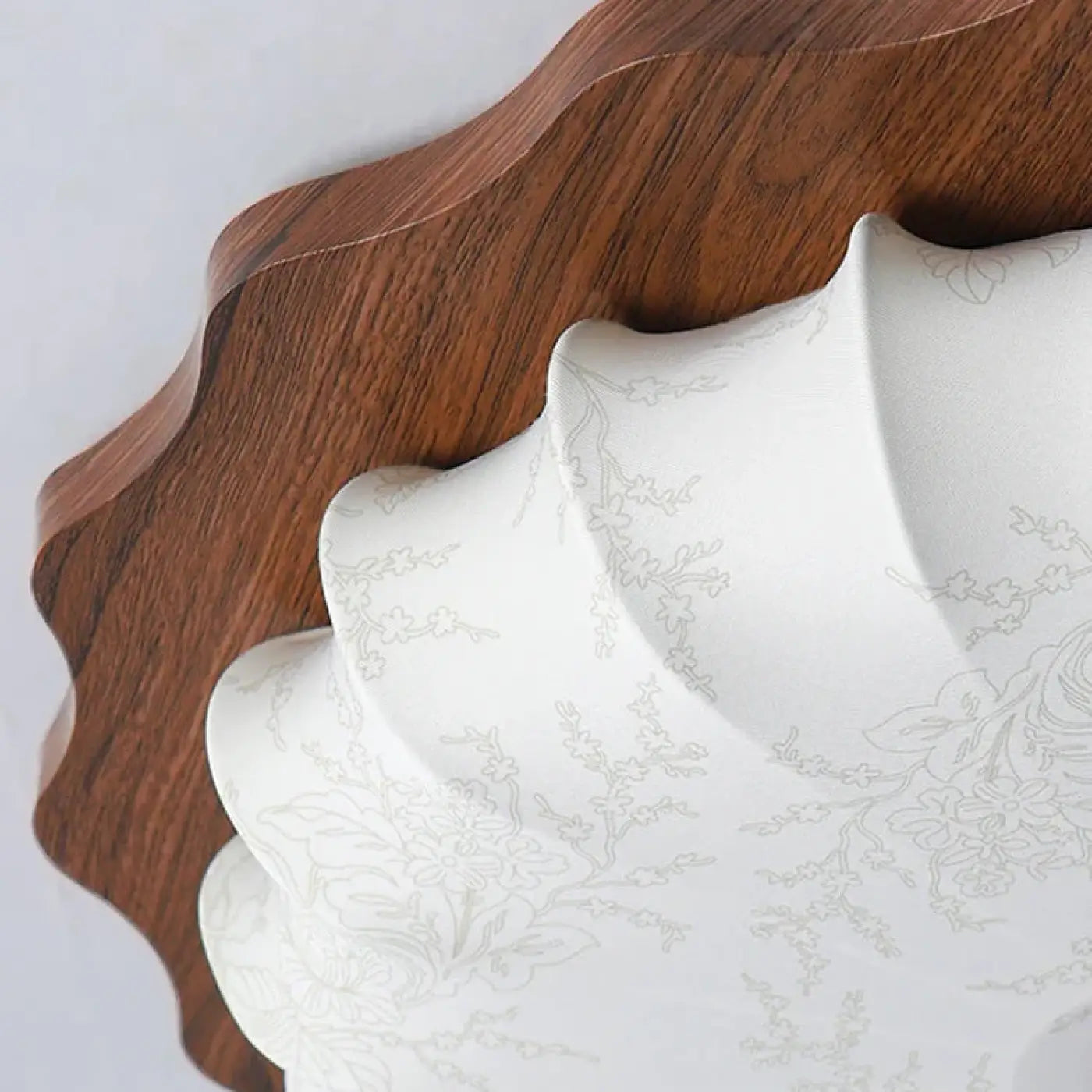 Beige wood and fabric vintage lantern ceiling light | BUPUK
