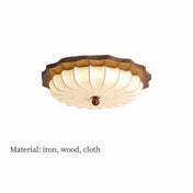 Beige wood and fabric vintage lantern ceiling light | BUPUK