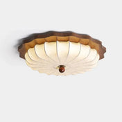 Beige wood and fabric vintage lantern ceiling light | BUPUK