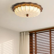 Beige wood and fabric vintage lantern ceiling light | BUPUK