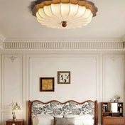Beige wood and fabric vintage lantern ceiling light | BUPUK