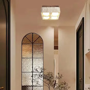 Square stone and wood modern LED ceiling light | KUBU