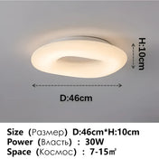 Art deco round white LED ceiling light | POBE