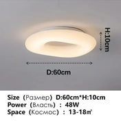 Art deco round white LED ceiling light | POBE