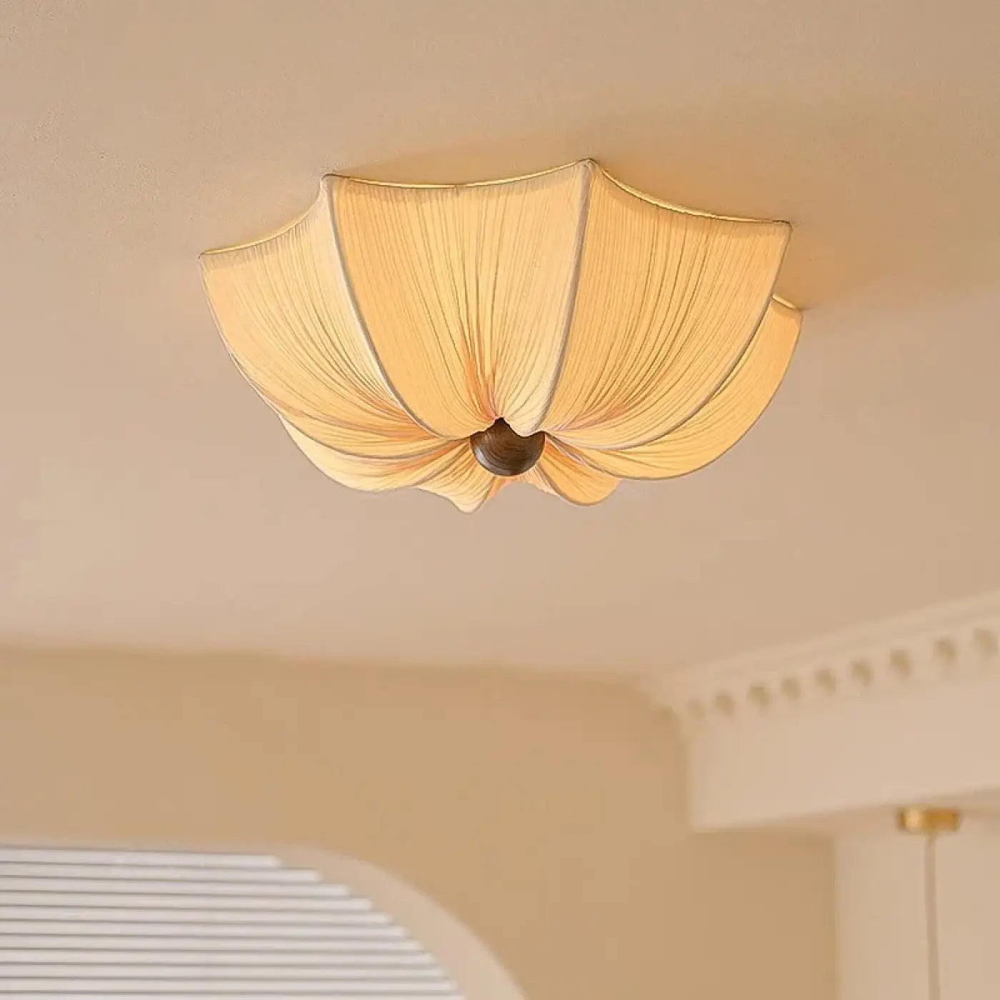 LED fabric and wood dimmable design ceiling light | HISIZA