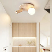 Modern stone and wood LED ceiling light | NEVIFE