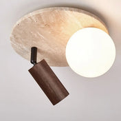 Modern stone and wood LED ceiling light | NEVIFE
