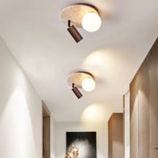 Modern stone and wood LED ceiling light | NEVIFE