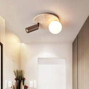 Modern stone and wood LED ceiling light | NEVIFE